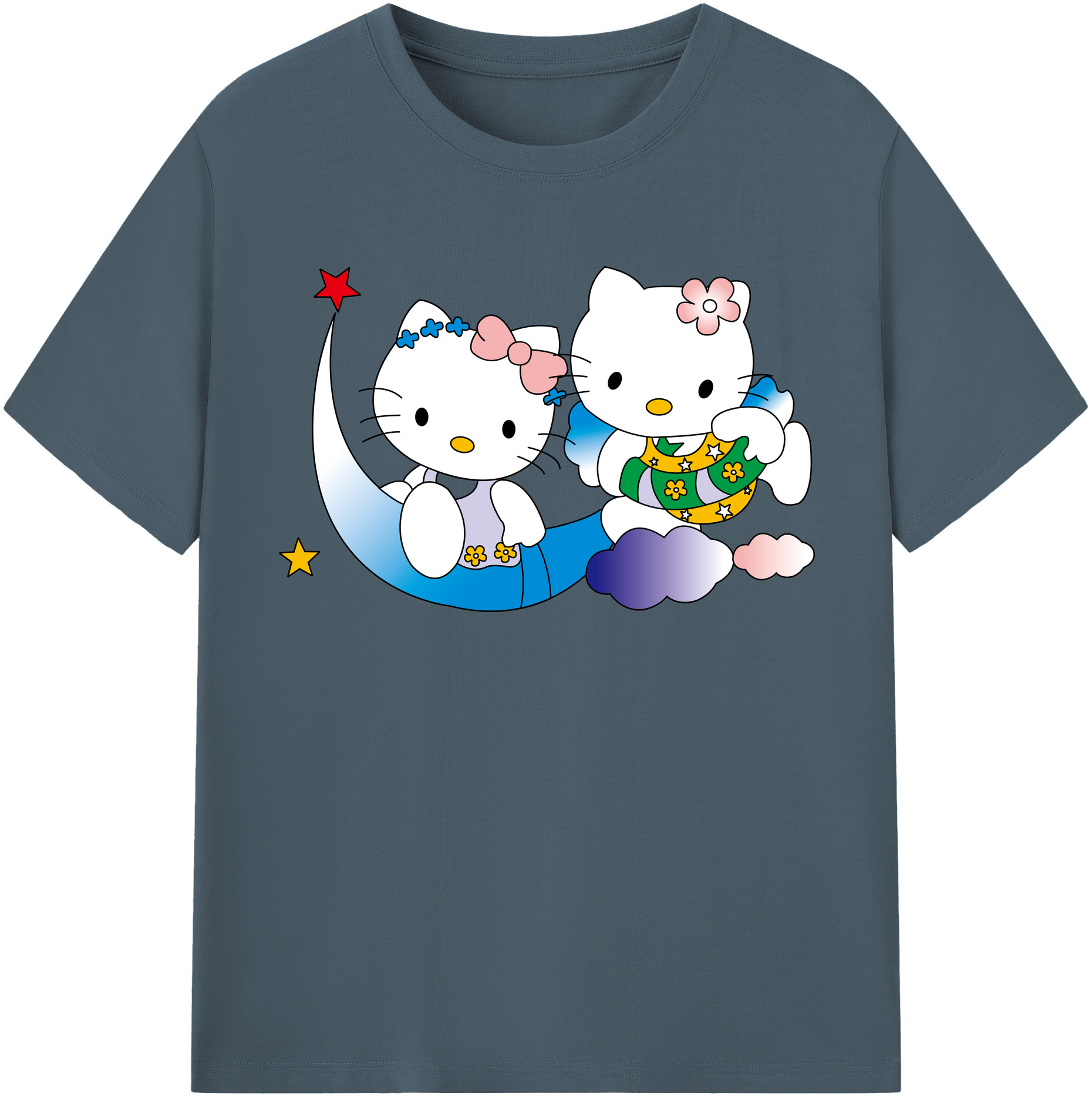 （画像用） Hello Kitty ハローキティ 綿100％半袖Tシャツ（フロントプリント）